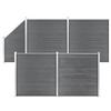 WPC Fence Set 4 Square Panels + 1 Diagonal Panel 792 X 186 Cm Grey