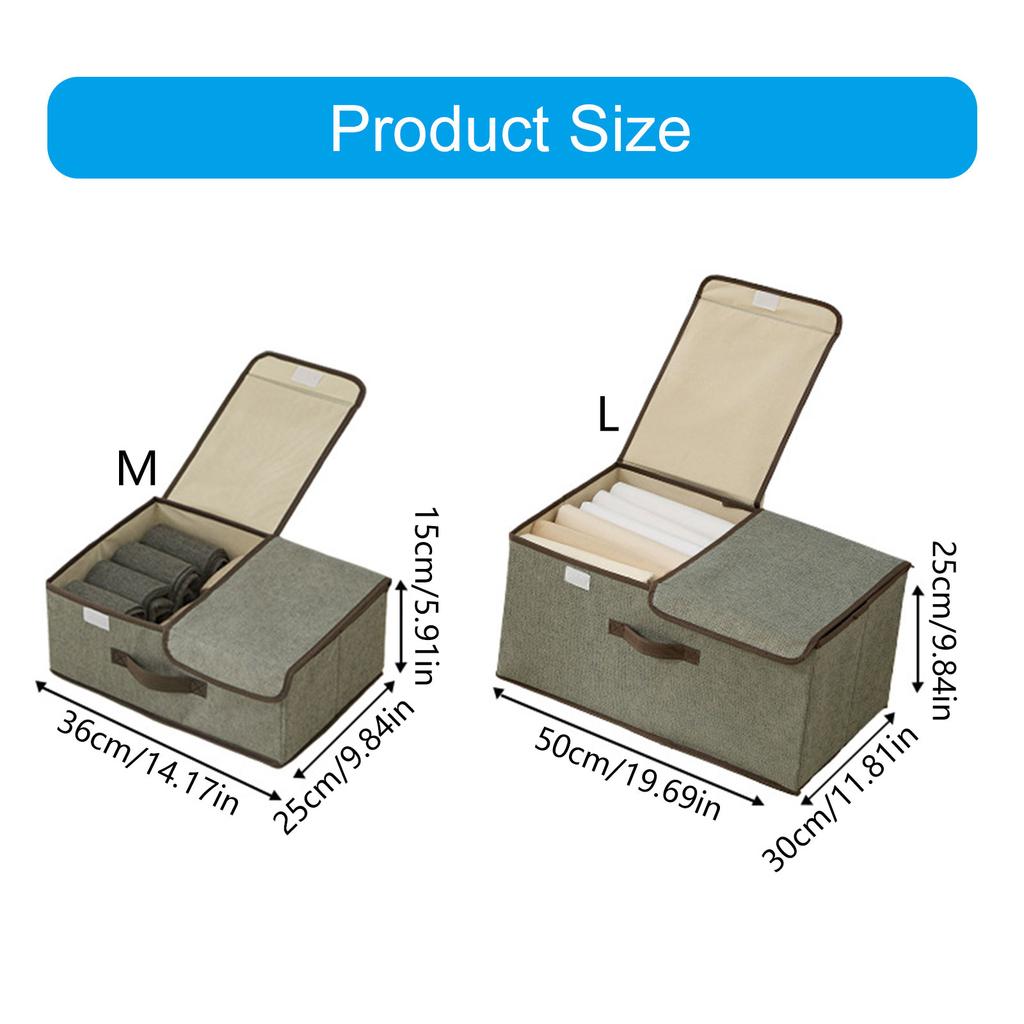 Foldable Fabric Storage Box With Breathable Nonwoven Design Large Capacity Multi Compartment Organizer For Home Clothes Organization
