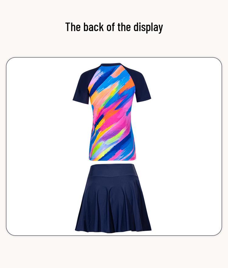 2025 Übergröße Sportliches Cover-Up Badeanzug mit Shorts im Split-Stil für Damen