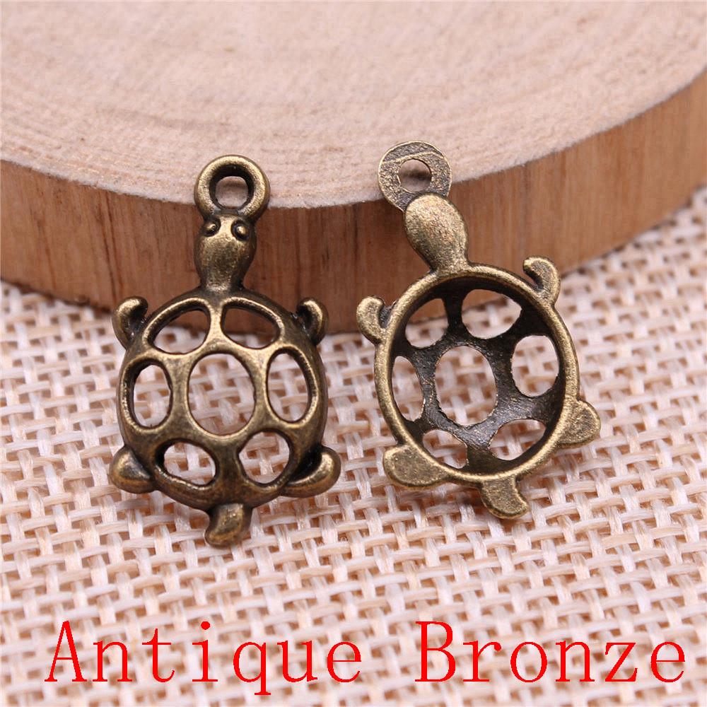 Turtle Shaped Charms Pendant For Bracelet Necklace Jewelry Making Craft Findings