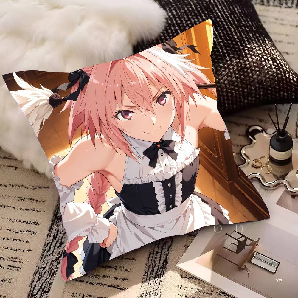 Astolfo Anime Fate Pillow Case Fashion Square Pillowcase Bedroom Sofa Room Ins Decoration Leisure