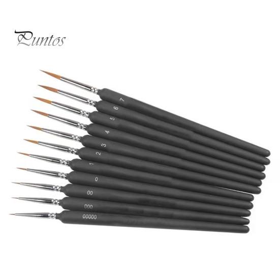 

11 шт. миниатюрные кисти для рисования с экстремальными деталями, точные художественные кисти премиум-класса с синтетической нейлоновой щетиной, прецизионные кисти с малым зазором 11pcs