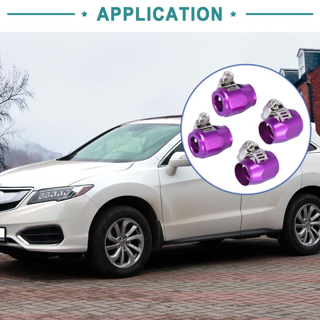 ACROPIX AN4 Schlauchabschlussklemme für Autos, Lila - 4er-Set