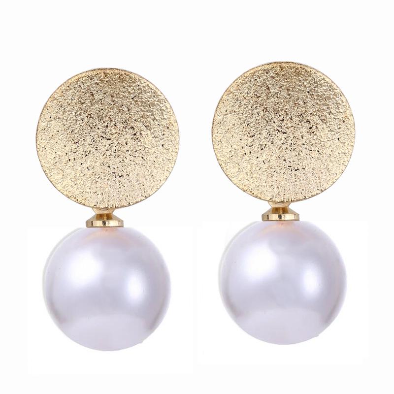 New Zircon Creative Fashion Round Pearl Earrings Women s Birthday Gift Earrings Zircon Wholesale Big Earings Women 2019