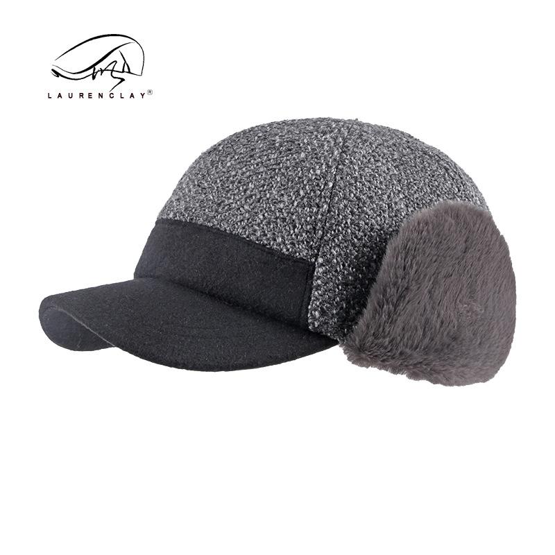 Hat women's autumn and winter new velvet ear protector warm baseball cap men's casual versatile cap woolen hat universal