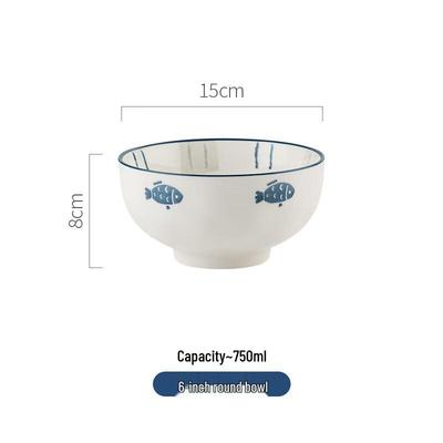 ZISIZ Ceramic Underglaze Noodle Bowl (3-Pack)