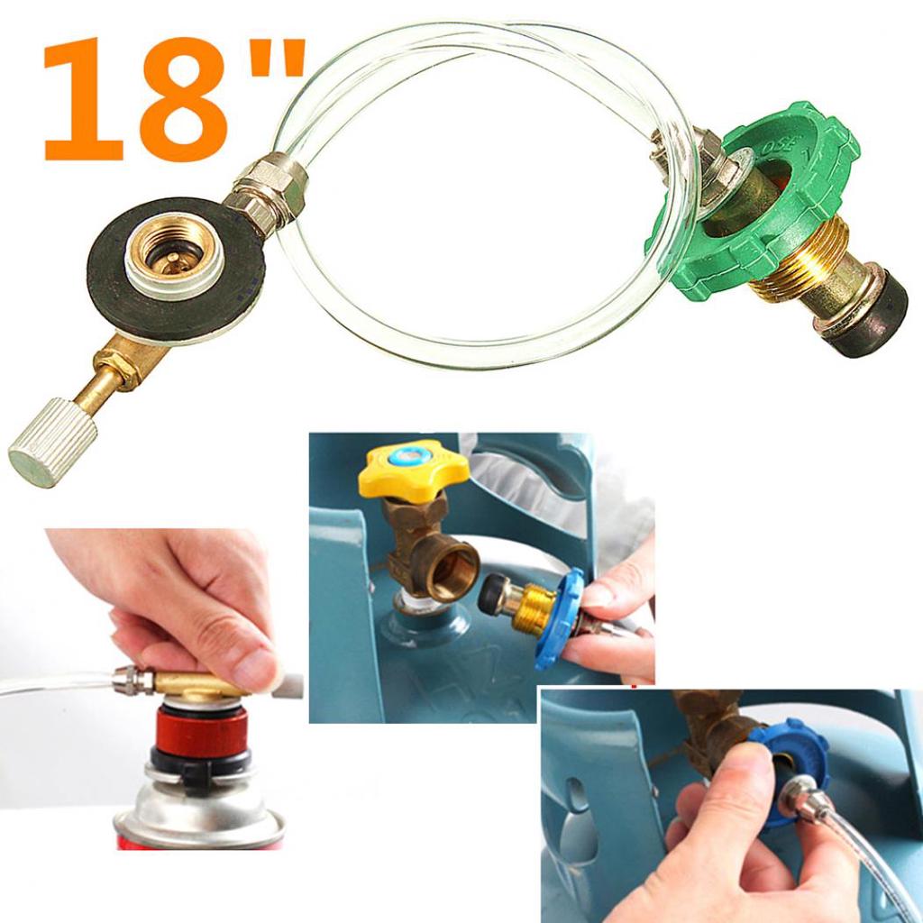 Camping Propane Gas Refill Flat Cylinder Tank Coupler Adapter Inflatable one