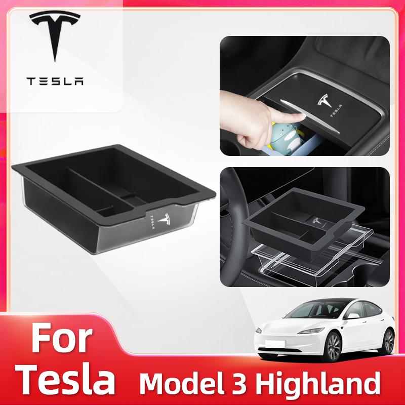 Car Sticker For Tesla Model 3 Highland Model Y Central Control Armrest Box Silicone Storage Front and Rear Storage Small Ice Box