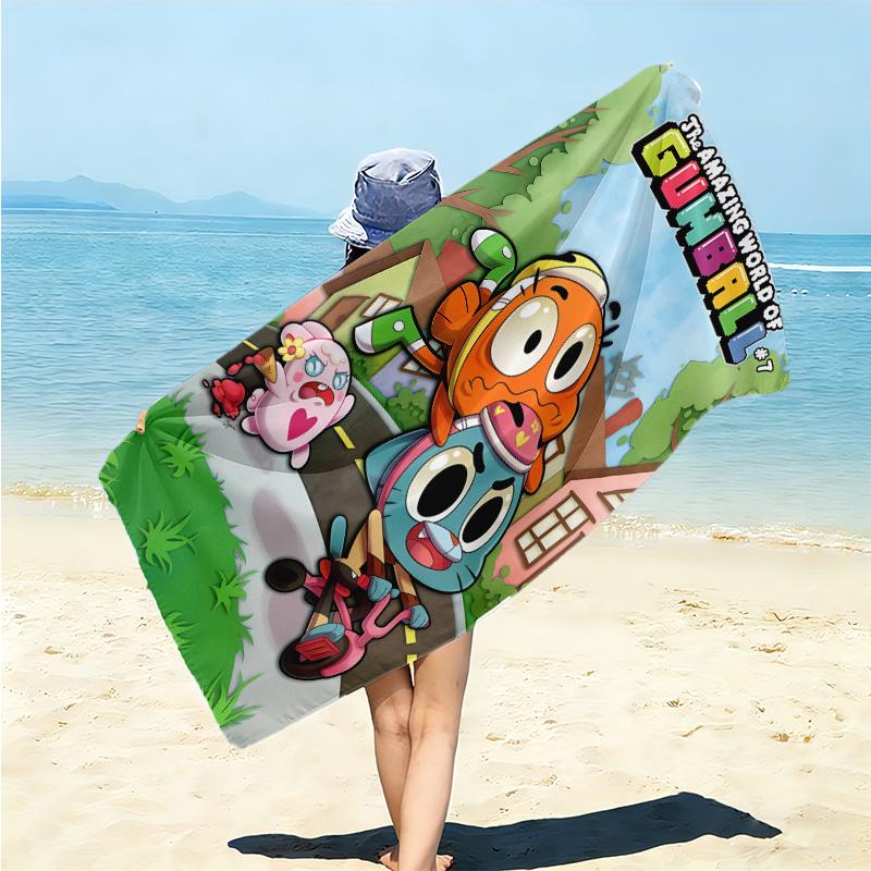 1Pc Bunny Friends Adventure Beach Towel Microfiber Beach Towel Thin Absorbent For Beach Swimming Yoga Bath Sports 0917291
