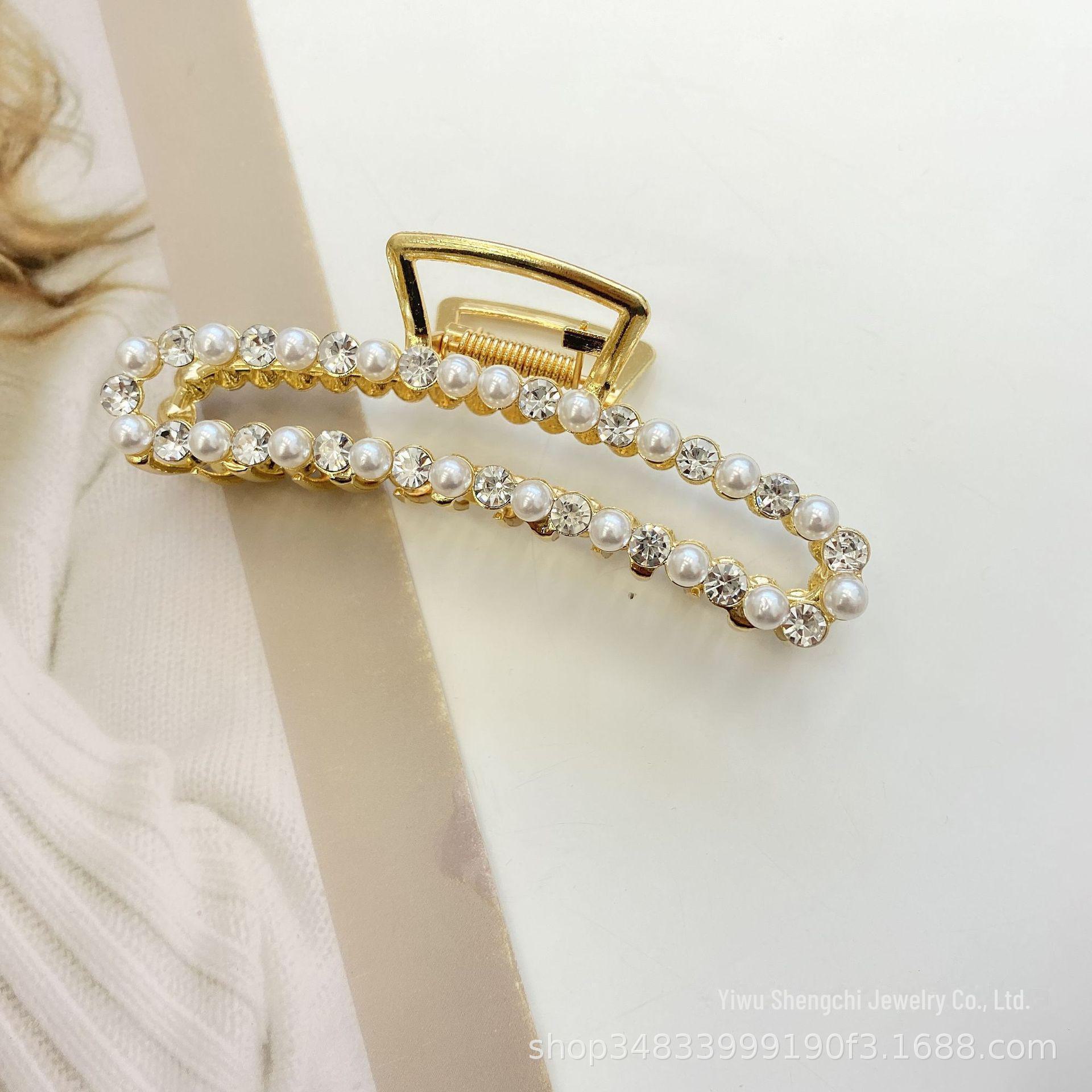 

Корейская шпилька для волос с кошачьим глазом и жемчугом, украшенная стразами - металлический гальванизированный аксессуар для волос акулы