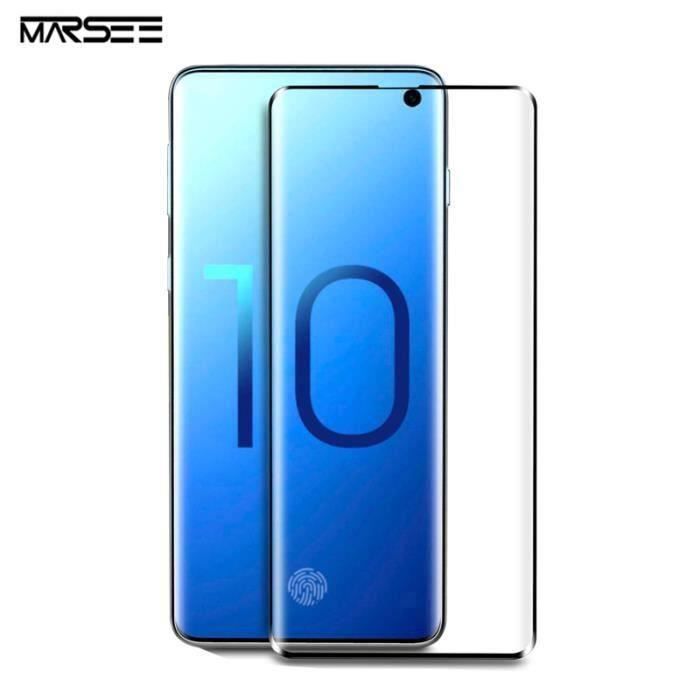 Pour verre trempé samsung galaxy s10, [dureté 9h] hd ultra transparent protection écran en verre trempé pour samsung galaxy s10