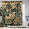 Rustic Vintage Wall Tapestry: Floral Animal Embroidery Art For Bedroom, Living Room Decor Green Blue Gold Tonal Colors (72 X 54