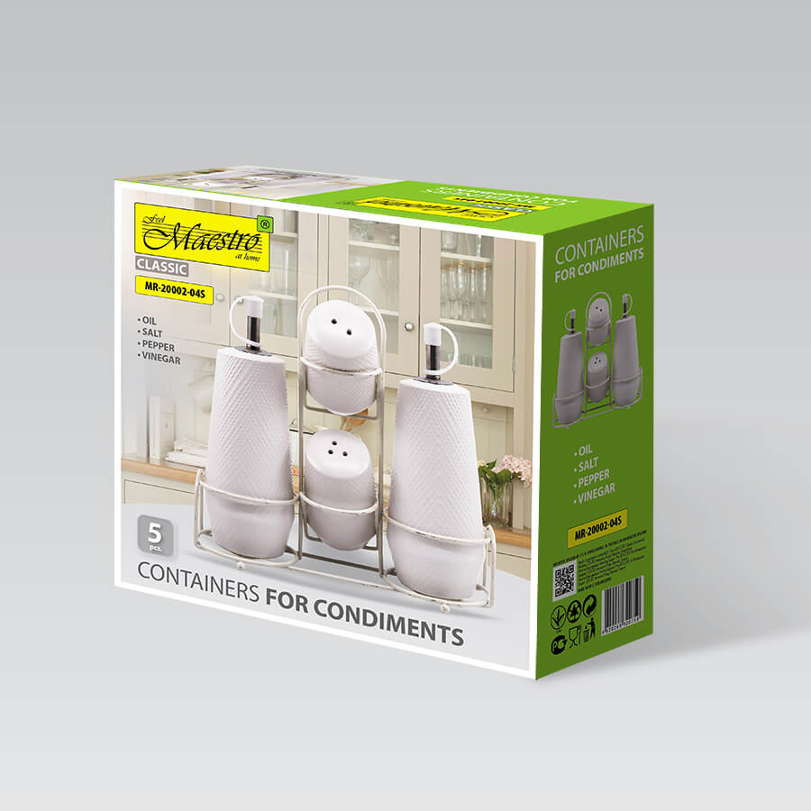 Keramische kruidenset 5-delig MAESTRO WHITE MR-20002-04S