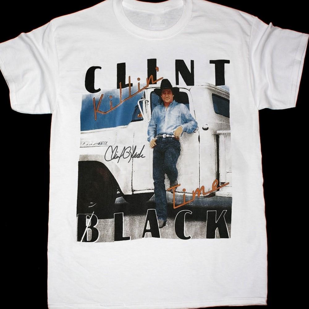 Clint Black white VTG T-shirt short sleeve All sizes S to 5Xl adults EN395 Unisex T-Shirt