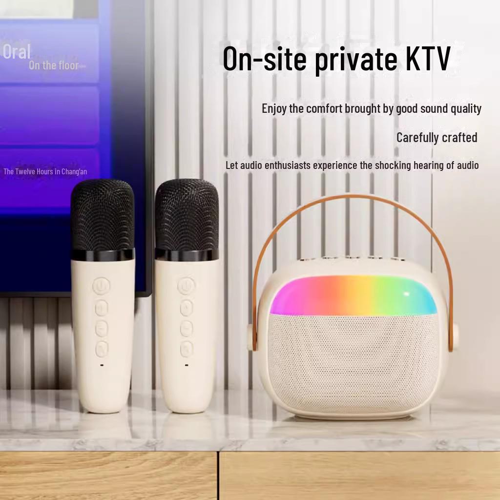 K30 Wireless Bluetooth Speaker with Colorful Lights and Dual Microphones - Portable Outdoor Audio and Song System