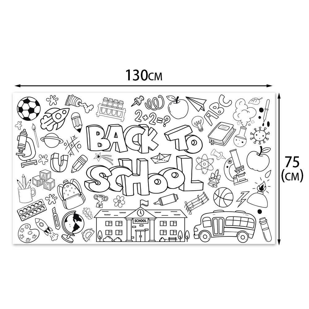 To Back School Theme Black And White Graffiti Paper Canvas For Decor Classroom