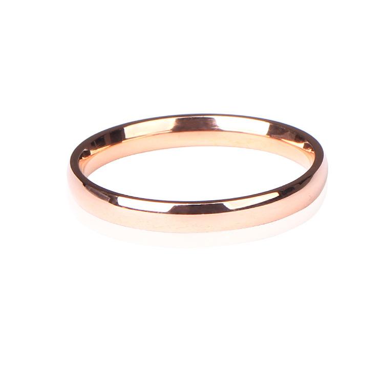 3mm Gold Color Smooth Light Stainless Steel Finger Rings for Women