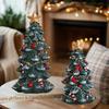 Petite Desktop Christmas Tree; Resin Festive Display; Fantastic Gift Set for Holidays; Enlivens Home and Party Settings