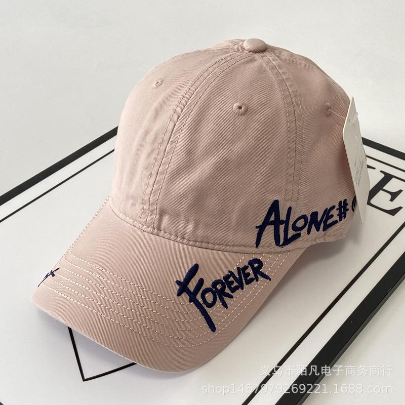 American Side Letter Soft Top Baseball Cap Women's Spring and Summer Wide Brim Sun Hat Street Versatile Cap Men