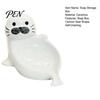 Cute Seal Soap Holder Ceramic Dish, with Self-Draining Design, Sponge Durable Organizer Tray, for Bathroom Countertop And Kitchen Sink Dish