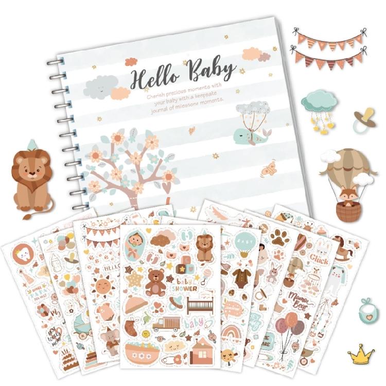 

Gender Neutral Baby Journal Baby Memory Book Scrapbook Photo Album for First Year Scrapbook Book from Pregnancy to Age 1