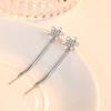Elegant Tassel Long Dangle Earrings Silver Ear Threads Snowflake Earrings  Jewelry Accessories