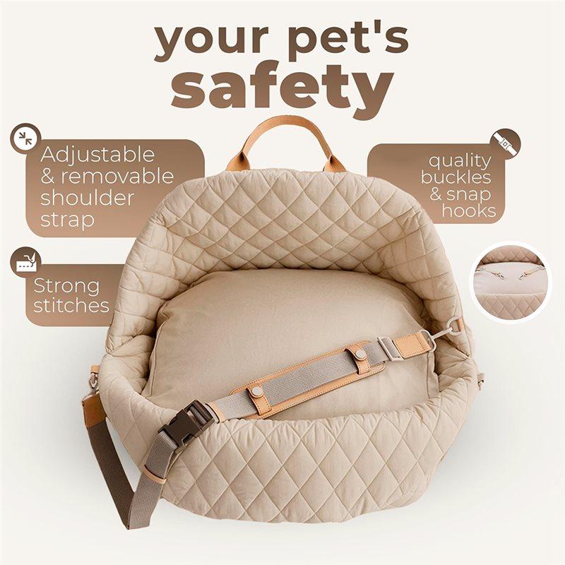 M-Modern-Dog Car Seat-For Small Dogs-Multifunctional Travel Carrier& Booster, Washable Design Fits Front& Back Seats, Includes B