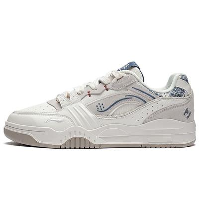 Li Ning Księżycowa Biel Gruba Podeszwa Podwyższające Antypoślizgowe Odporne na Ścieranie Niskie Buty Skate Unisex Sneakersy Off-White AGCS251-12
