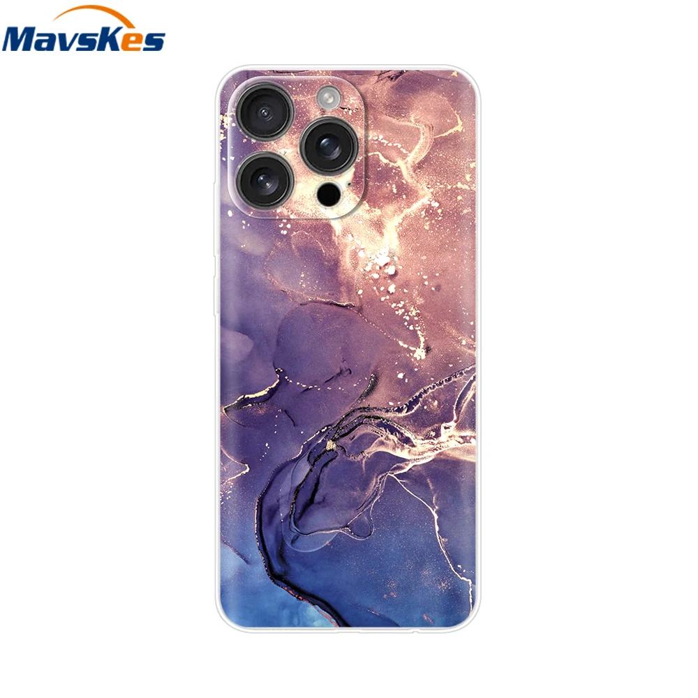 For iPhone 16 Pro Case 16 Plus Lovely Heart Soft Silicone TPU Painted Phone Cases for Apple iPhone16 Pro Max Cover Shell New Bag