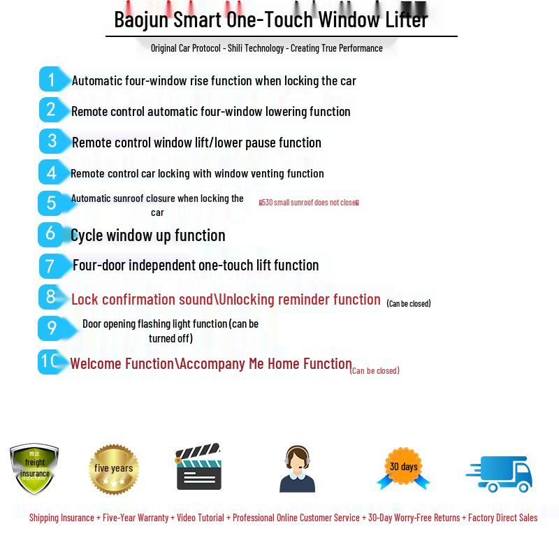 Baojun 510 Automatic One-Touch Window Lifter/Closer for 2017-2021 Models No Door Disassembly