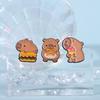Packung mit 8 Capybara Metall-Anstecknadeln Tier-Anstecknadel Stilvolle Korsagen-Anstecknadel Bekleidungsaccessoire für Modebegeisterte
