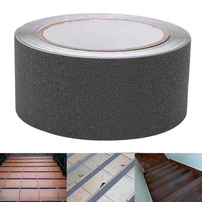 Zerodis Rutschfestes Band PEVA/PU Sicherheitsband Abrasiv Rutschfest Treppe Gummiboden 5m(Grau)