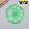 1/2/3Pcs Circles Drawing Shape Geometric Drawing Stencils Tools Multifunction Geometric Template Plastic Measuring Ruler