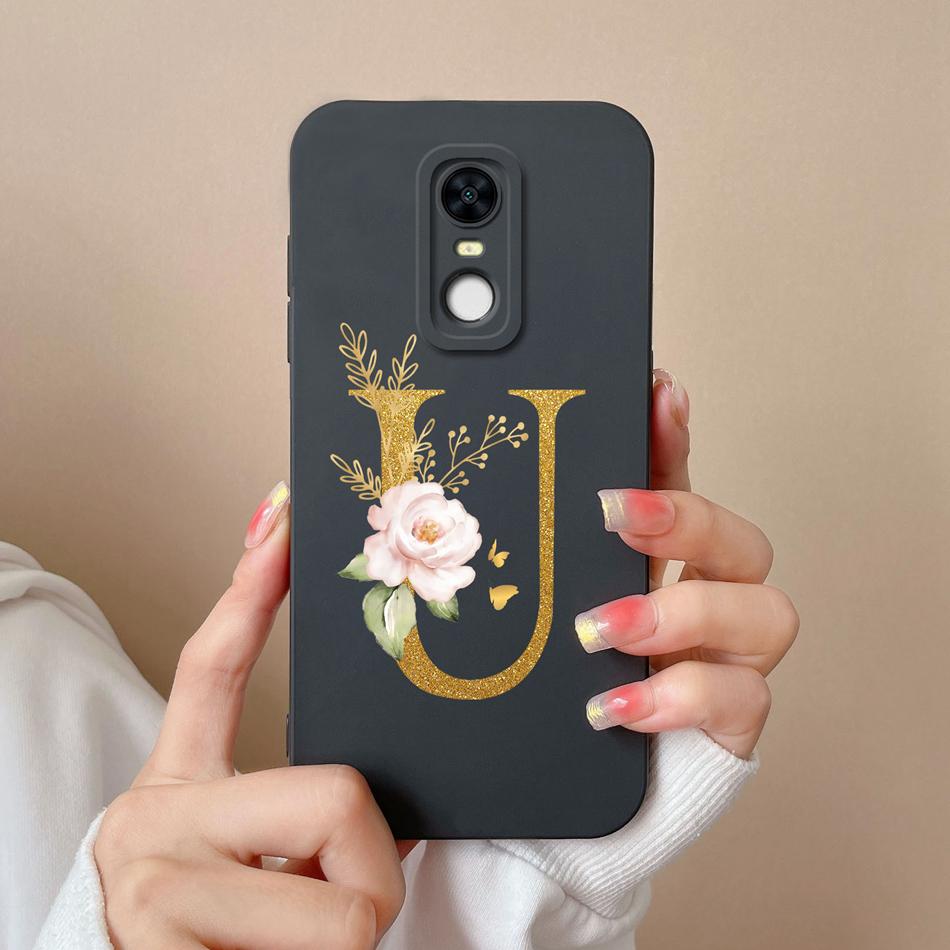 For Redmi 5 Plus Note5 Cases Shiny A-Z Letter Liquid Silicone Anti Drop Phone Protective Back Covers For Redmi5Plus Note5 Funda