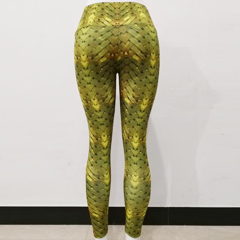 Neue Damen Hose Gewebt Digitaldruck Schlankmachend Hohe Taille Sportliche Unterteile Hose Yogahose