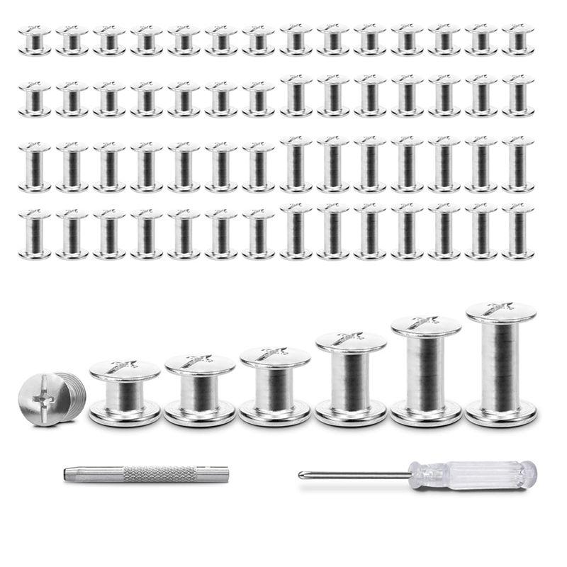 

A60Z120 Sets Leather Rivet Binding Screws Hardware Fasteners For Belts, Wallets, Bags, Collarsmay