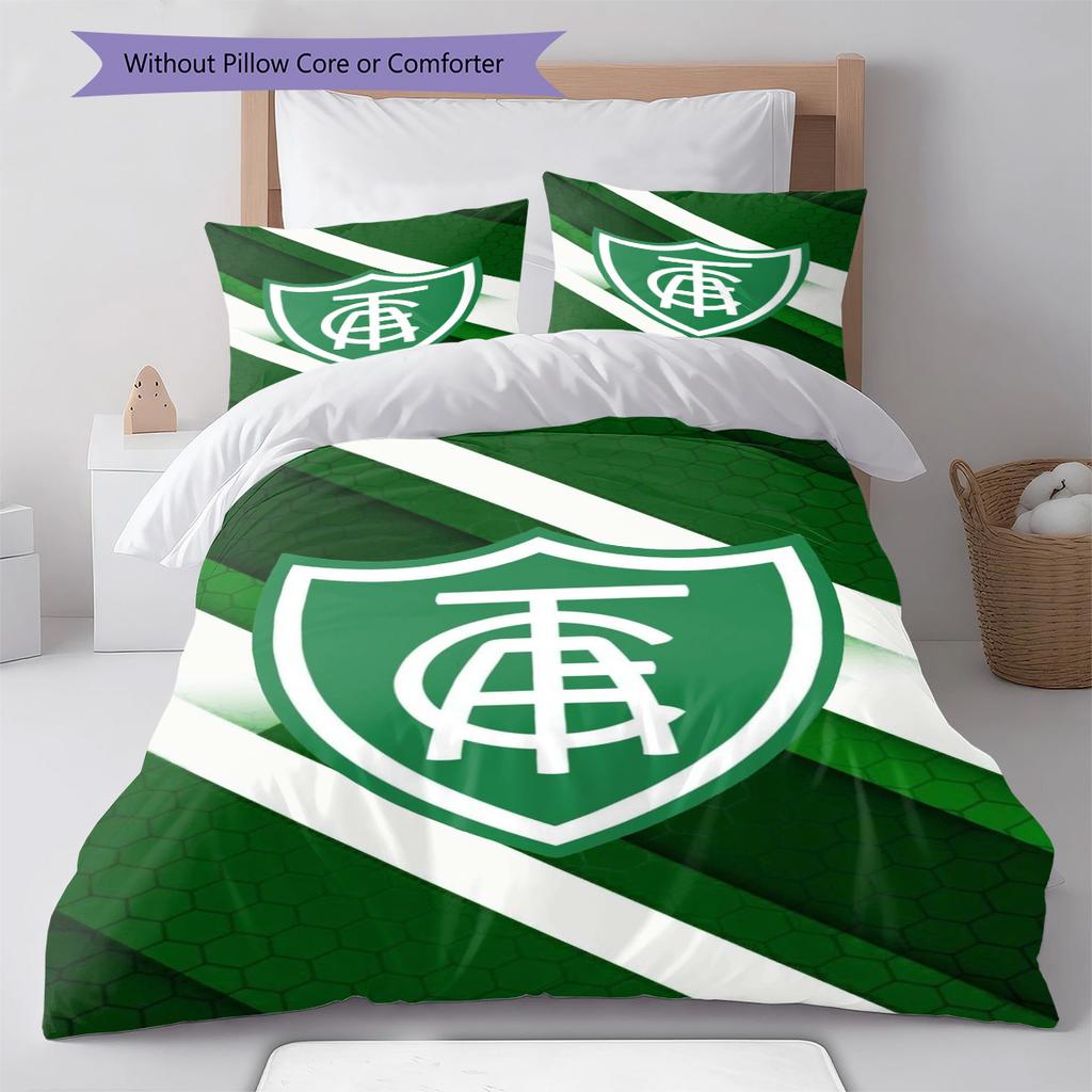 América MG Pattern Bedding Set Quilt Cover Pillowcase Home Decor Gift (1 * Duvet Cover + 2 * Pillowcase, Without Core)