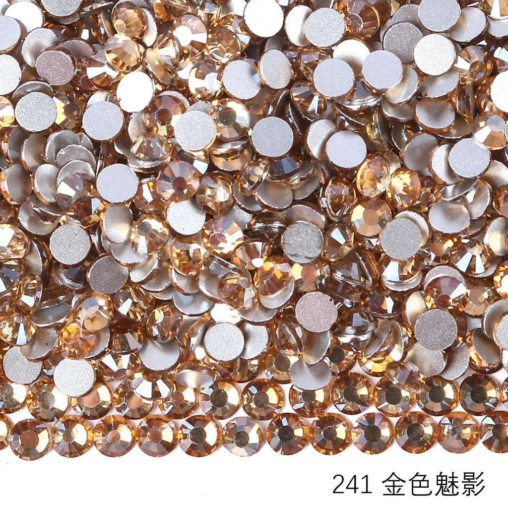 Ss3-Ss30 Strass Ab Colorés Verre Fond Plat Strass Diamant Cristal Coloré Rond Autocollant Manucure Diy Diamant