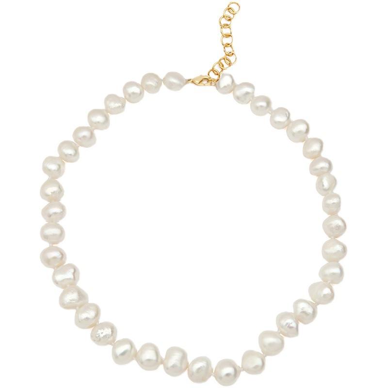 Freshwater pearl necklace, Baroque pearl necklace, Korean-style fashion necklace for women, popular among fashion bloggers and influencers, pearl