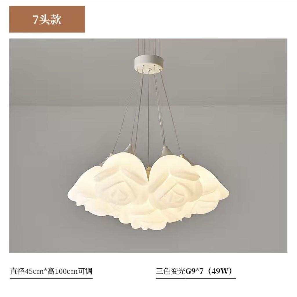 Rose Pendant Light Luxurious Romantic Warm French Cream Style Living Room Light Creative Art Designer Bedroom Dining Room Light