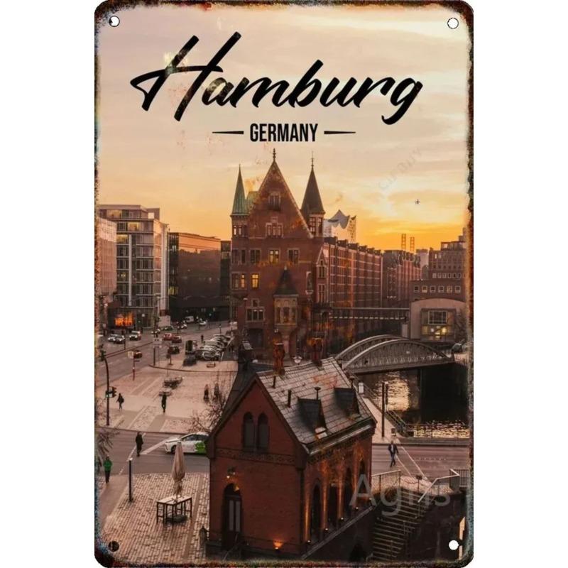 Metallschild New York Cityscape, Wandkunst zum Thema Reisen 20x30cm