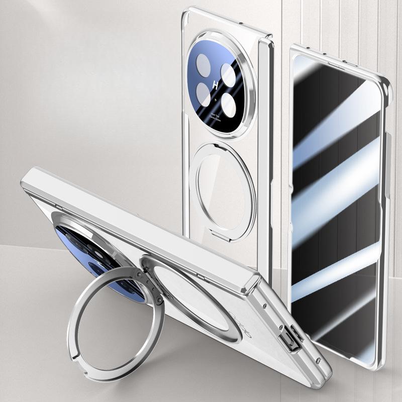Applicable To Oppofindn5 Mobile Phone Case Film Integrated Rotating Bracket Magnetic Suction N5 Lens Full-inclusive Electroplating Anti-fall Business