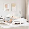VidaXL Bed Frames Without Mattress White 140x190 Cm Solid Pine Wood, Slatted Base, Double Bed Frame, Wooden Bed Frame 3309051