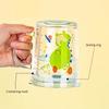 Tazza da latte per bambini unicorno carino da 350 ml con scala Tazza da colazione trasparente con coperchio e cannuccia Tazza di vetro cartoon per bambini Drinkware