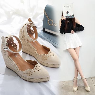 2023 sommer Schuhe Frauen High Heels Sandalen Retro Ethnische Frauen Keile Sandalen Elegante Damen Keil Heels