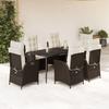 VidaXL Garden Dining Set with Cushions 7 Pcs, Table and Chairs with Adjustable Backrest, Outdoor Furniture, 3213200
