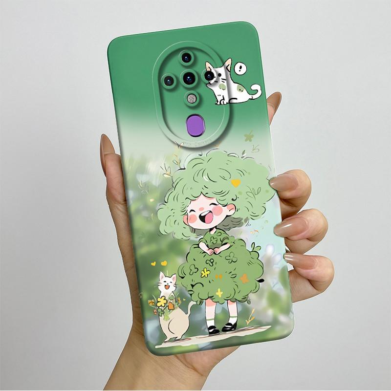 For Tecno Spark 6 KE7 Case Spark6 Silicone TPU Soft Phone Casing Sweet Painted Printed Shockproof Protective Back Cover