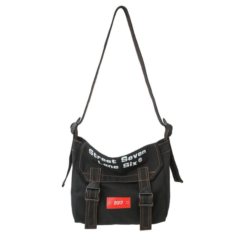 

Crossbody bag, male and female students make-up class, fashionable versatile casual shoulder bag, canvas bag, messenger bag чорний