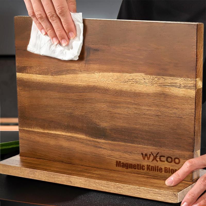 Home Kitchen Doppelseitiger Magnetischer Messerhalter aus Holz, Multifunktionaler Aufbewahrungs-Messerhalter mit Starken Magneten, Magnetische Halterung