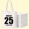25 X White Premium Quality Long Handle Cotton Tote Shopper Bags 15 Litre Capacity